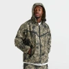 Nike Men's Tech Dri-fit Woven Camo Windrunner Oversized Full-zip Jacket In Green