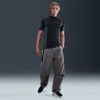 Nike Men's Tech Dri-fit Woven Color-block Loose-fit Pants In Gray