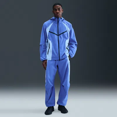 Nike Men's Tech Dri-fit Woven Color-block Oversized Pants In Blue