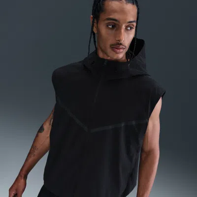 Nike Men's Tech Dri-fit Woven Windrunner Vest In Black