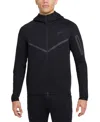 Nike Lightweight Hooded Sweatshirt With Zip Men's Sportswear Tech Fleece Hoodie Black/black In Black