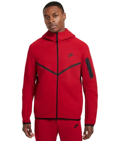 Nike Tech Windrunner Zip Hoodie In Red