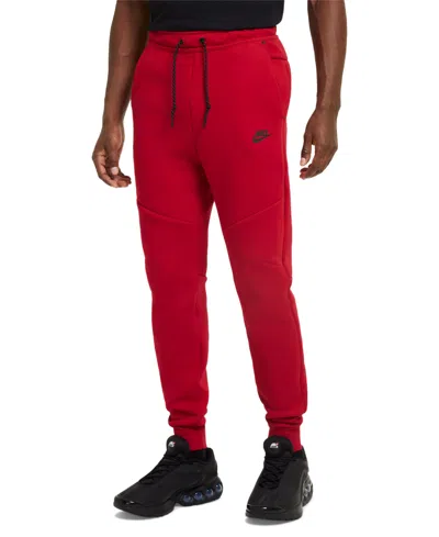 Nike Tech Fleece "gym Red/black" Track Pants In Gymred,bla