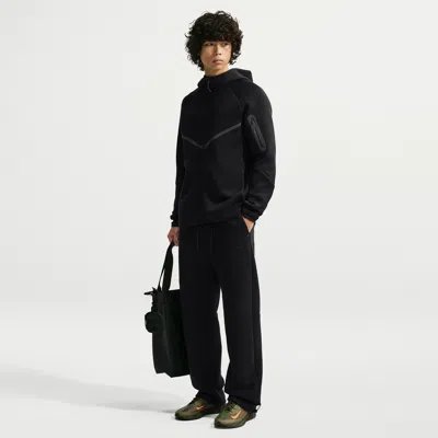 Nike Men's Tech Fleece Open-hem Pants With Reflective Accents In Black