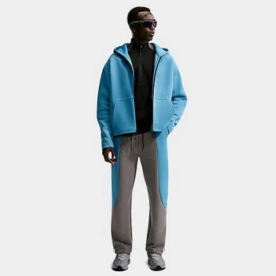 Nike Men's Tech Color-block Open-hem Fleece Pants In Black