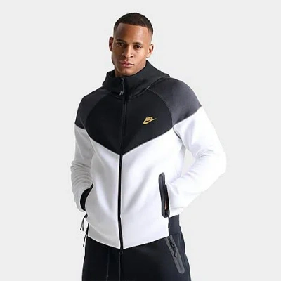 Nike Men's Tech Fleece Windrunner Full-zip Hoodie In White/dark Smoke Grey/black
