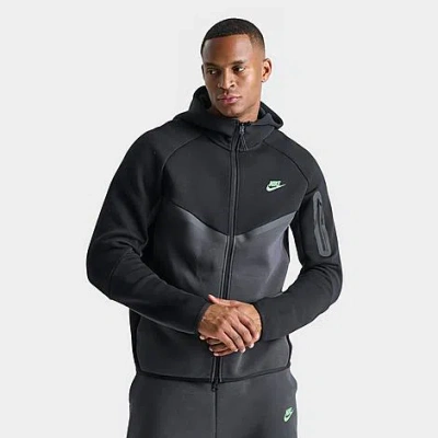 【NIKE】 Tech Fleece Windrunner ★ Hoodies Green/Black Buy Nike Black/Green Tech Full-Zip Windrunner Hoodie from