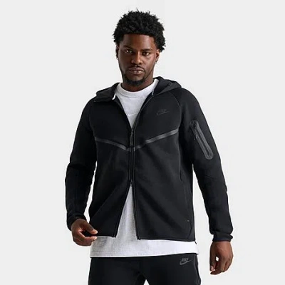 Nike Men's Tech Full-zip Fleece Windrunner Hoodie In Black/black