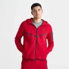 Nike Men's Tech Full-zip Fleece Windrunner Hoodie In Gym Red/black