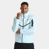 Nike Men's Tech Full-zip Fleece Windrunner Hoodie In Glacier Blue/black