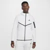 Nike Men's Tech Full-zip Windrunner Hoodie In Birch Heather/black