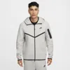 Nike Men's Tech Fleece Full-zip Windrunner Logo Hoodie In Dk Grey Heather,black