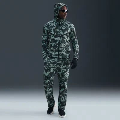Nike Men's Tech Open-hem Fleece Camo Pants In Green