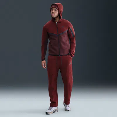 Nike Men's Tech Open-hem Fleece Pants In Red