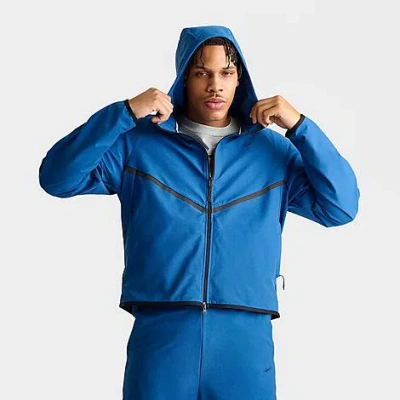 Nike Men's Tech Shori Knit Full-zip Windbreaker Jacket In Blue
