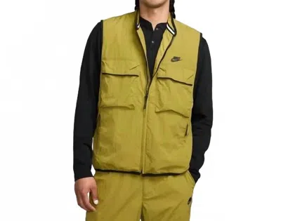 Nike Men's Tech Woven Utility Nylon Full Zip Vest In Green In Gray
