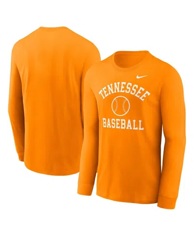NIKE MEN'S TENNESSEE ORANGE TENNESSEE VOLUNTEERS ESSENTIAL BASEBALL ARCH LONG SLEEVE T-SHIRT
