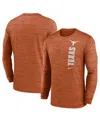 Nike Men's Texas Orange Texas Longhorns 2024 Sideline Velocity Performance Long Sleeve T-shirt In Burnt Orange