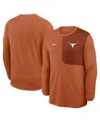 Nike Men's Texas Orange Texas Longhorns 2025 Sideline Coach Uv Performance Long Sleeve T-shirt In Brown
