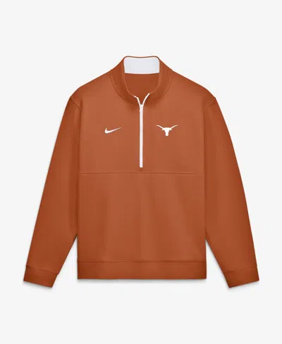 Nike Men's Texas Orange Texas Longhorns Primetime Club Fleece Half-zip Pullover Sweatshirt In Brown