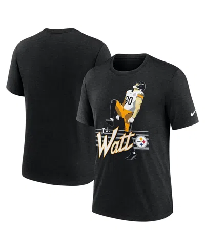 Nike Men's T.j. Watt Heather Black Pittsburgh Steelers Player Graphic T-shirt