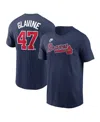 Nike Men's Tom Glavine Navy Atlanta Braves Fuse Name Number T-shirt In Blue