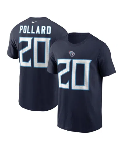 Nike Men's Tony Pollard Navy Tennessee Titans Player Name Number T-shirt