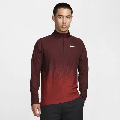 Nike Men's Tour Dri-fit Adv 1/2-zip Golf Top In Red