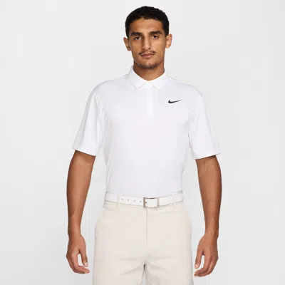 Nike Men's Tour Dri-fit Jacquard Golf Polo In White