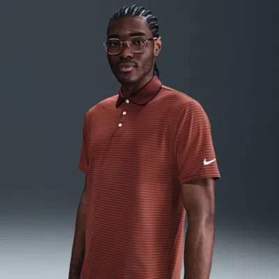Nike Men's Tour Dri-fit Striped Golf Polo In Brown