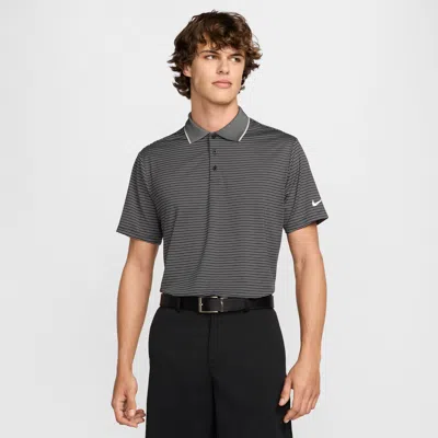 Nike Men's Tour Dri-fit Striped Golf Polo In Black