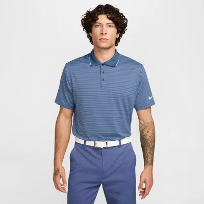 Nike Men's Tour Dri-fit Striped Golf Polo In Blue