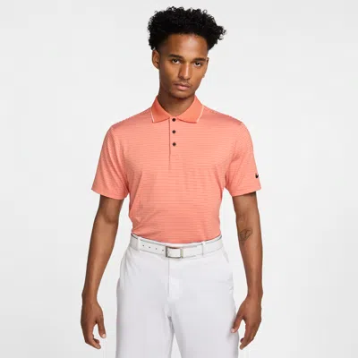 Nike Men's Tour Dri-fit Striped Golf Polo In Orange