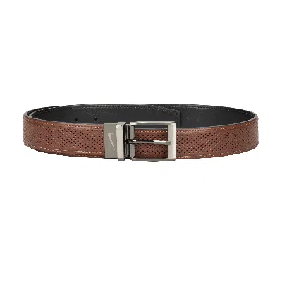 Nike Men's Tour Golf Perforated Reversible Belt In Brown
