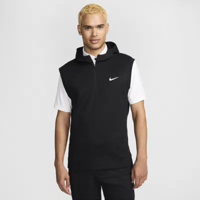 Nike Men's Tour Golf Vest Hoodie In Black