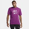 Nike Men's Track Club Dri-fit Short-sleeve Running Top In Purple