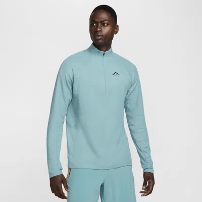 Nike Men's Trail Dri-fit 1/2-zip Mid Layer Top In Blue