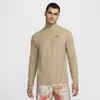 Nike Men's Trail Dri-fit 1/2-zip Mid Layer Top In Brown