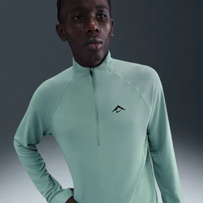 Nike Men's Trail Dri-fit 1/2-zip Mid Layer Top In Blue