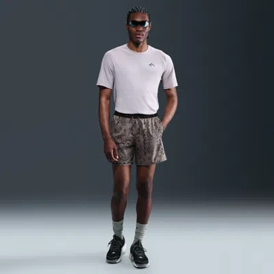 Nike Men's Trail Dri-fit 6" Brief-lined Running Shorts In Grey
