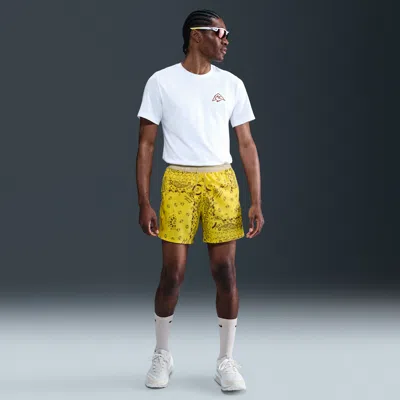 Nike Men's Trail Dri-fit 6" Brief-lined Running Shorts In Yellow