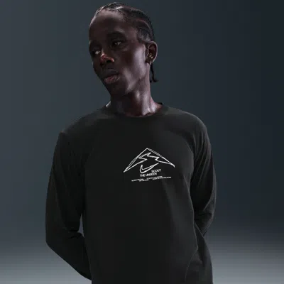 Nike Men's Trail Dri-fit Long-sleeve Running T-shirt In Black