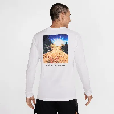 Nike Men's Trail Dri-fit Long-sleeve Running T-shirt In White