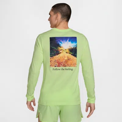 Nike Men's Trail Dri-fit Long-sleeve Running T-shirt In Yellow