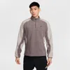 Nike Men's Trail Polartecâ® 1/4-zip Fleece Running Top In Grey