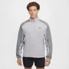 Nike Men's Trail Polartecâ® 1/4-zip Fleece Running Top In Grey