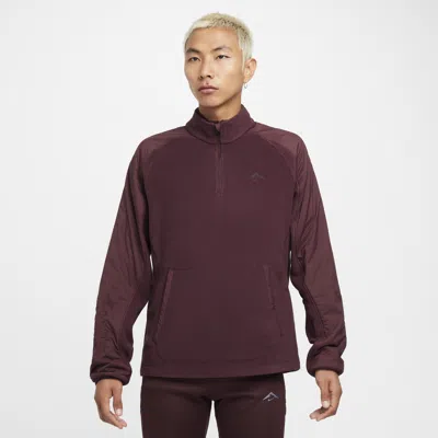 Nike Men's Trail Polartecâ® 1/4-zip Fleece Running Top In Red