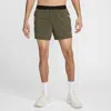 Nike Men's Trail Second Sunrise Dri-fit 5" Brief-lined Running Shorts In Green