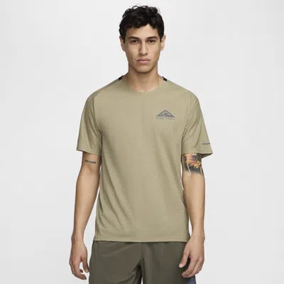 Nike Men's Trail Solar Chase Dri-fit Short-sleeve Running Top In Brown