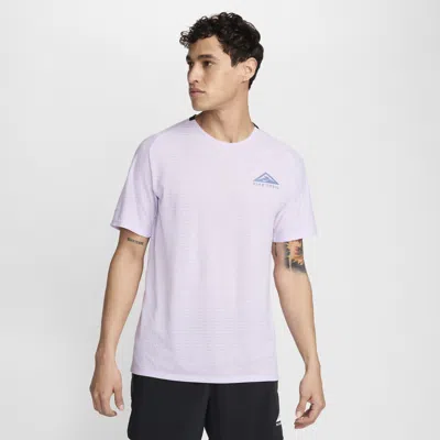 Nike Men's Trail Solar Chase Dri-fit Short-sleeve Running Top In Purple